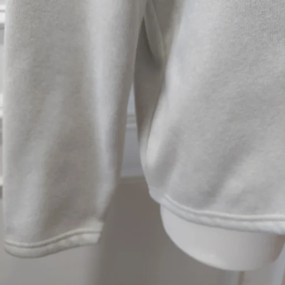 Mens beige fleece mock neck long sleeve shirt - Picture 4 of 6